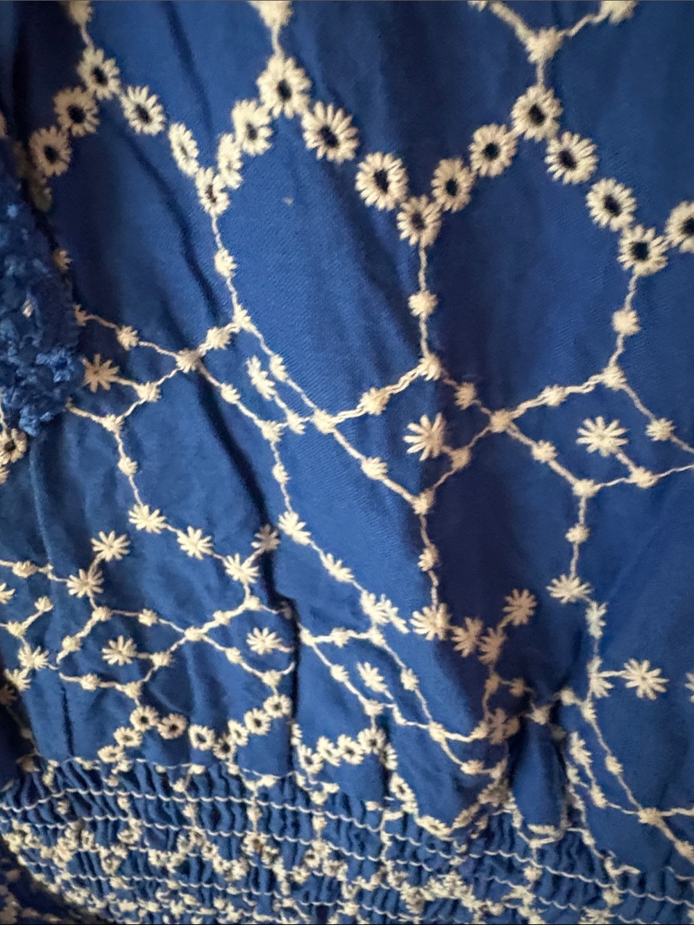 Blue Printed Ruffle Sleeve Midi Dress - Picture 4 of 5